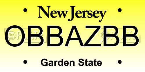OBBAZBB New Jersey License Plate