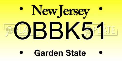 OBBK51 New Jersey License Plate