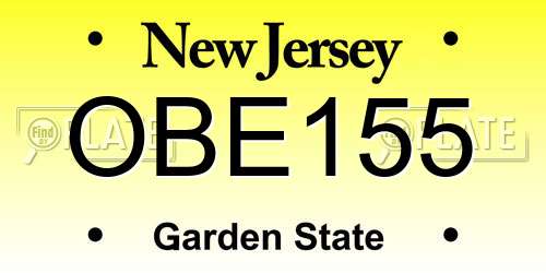 OBE155 New Jersey License Plate