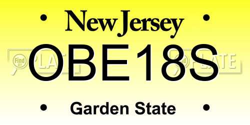 OBE18S New Jersey License Plate