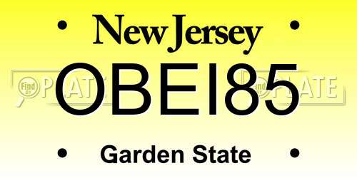 OBEI85 New Jersey License Plate