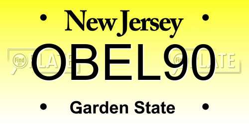 OBEL90 New Jersey License Plate