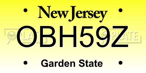OBH59Z New Jersey License Plate