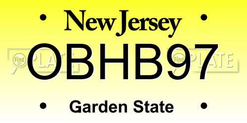 OBHB97 New Jersey License Plate