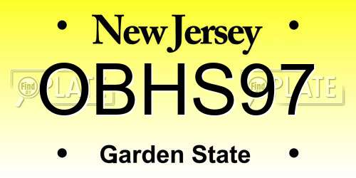 OBHS97 New Jersey License Plate