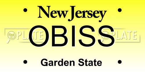 OBISS New Jersey License Plate