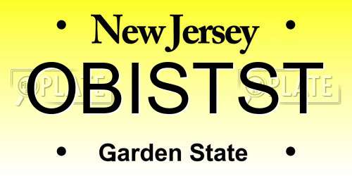 OBISTST New Jersey License Plate