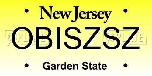 OBISZSZ New Jersey License Plate