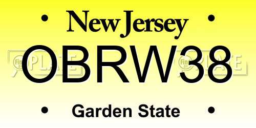 OBRW38 New Jersey License Plate
