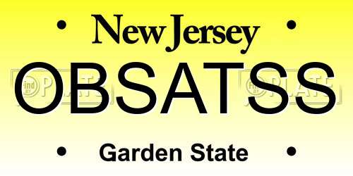 OBSATSS New Jersey License Plate