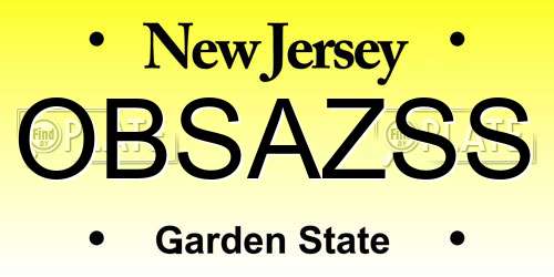 OBSAZSS New Jersey License Plate