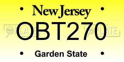 OBT270 New Jersey License Plate