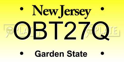 OBT27Q New Jersey License Plate