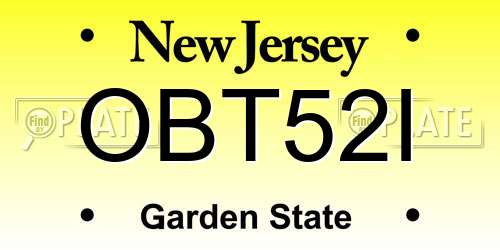 OBT52I New Jersey License Plate