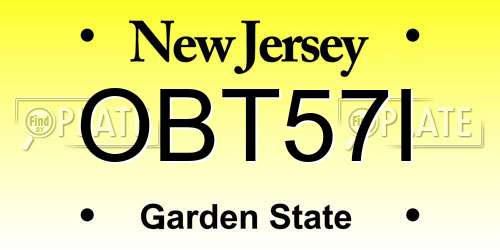 OBT57I New Jersey License Plate