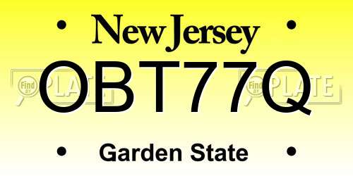 OBT77Q New Jersey License Plate