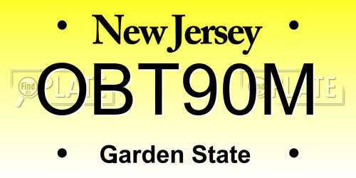 OBT90M New Jersey License Plate