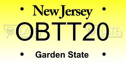 OBTT20 New Jersey License Plate