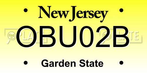 OBU02B New Jersey License Plate