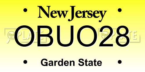 OBUO28 New Jersey License Plate