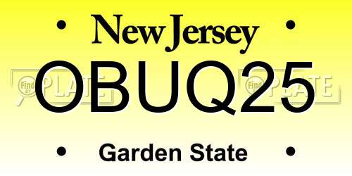 OBUQ25 New Jersey License Plate