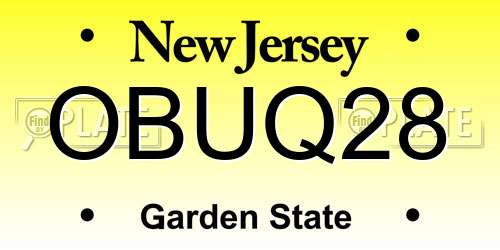 OBUQ28 New Jersey License Plate