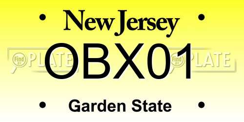 OBX01 New Jersey License Plate