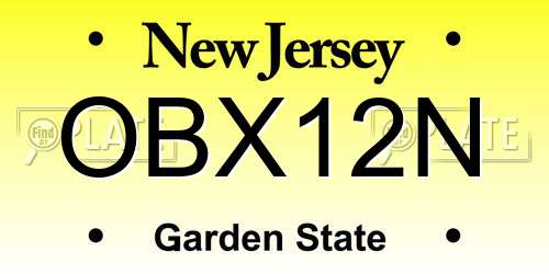 OBX12N New Jersey License Plate