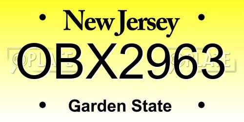 OBX2963 New Jersey License Plate