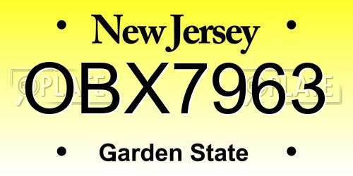 OBX7963 New Jersey License Plate