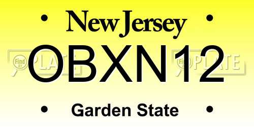 OBXN12 New Jersey License Plate