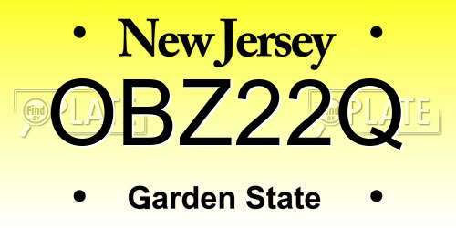 OBZ22Q New Jersey License Plate