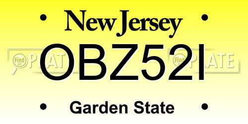 OBZ52I New Jersey License Plate
