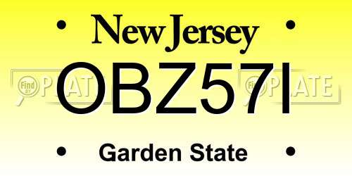 OBZ57I New Jersey License Plate