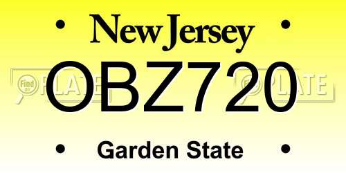 OBZ720 New Jersey License Plate