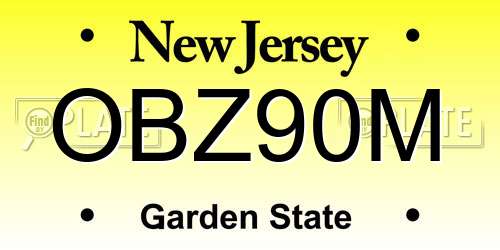 OBZ90M New Jersey License Plate