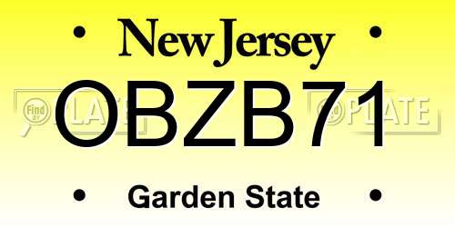 OBZB71 New Jersey License Plate