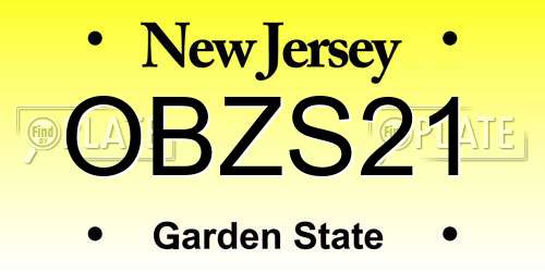 OBZS21 New Jersey License Plate