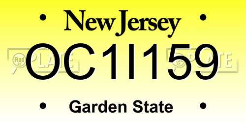 OC1I159 New Jersey License Plate