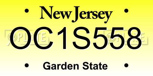 OC1S558 New Jersey License Plate