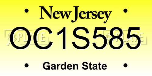OC1S585 New Jersey License Plate