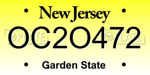 OC2O472 New Jersey License Plate