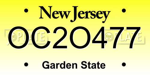 OC2O477 New Jersey License Plate