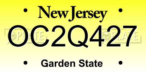 OC2Q427 New Jersey License Plate