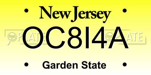 OC8I4A New Jersey License Plate