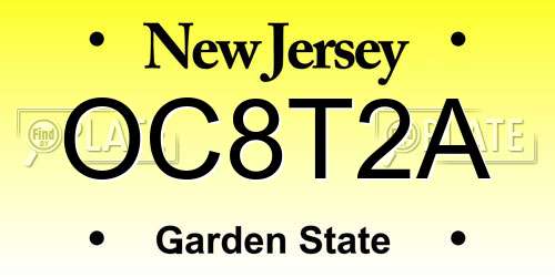 OC8T2A New Jersey License Plate