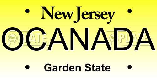 OCANADA New Jersey License Plate