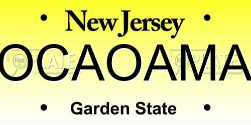 OCAOAMA New Jersey License Plate