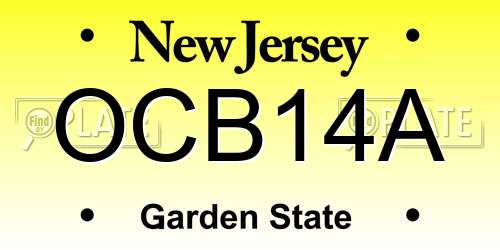 OCB14A New Jersey License Plate