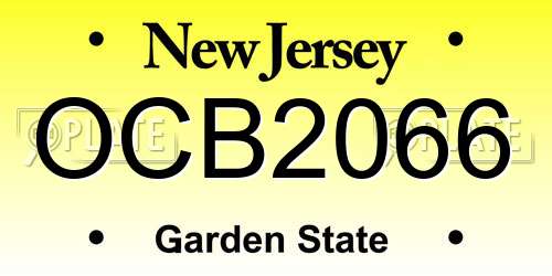 OCB2066 New Jersey License Plate